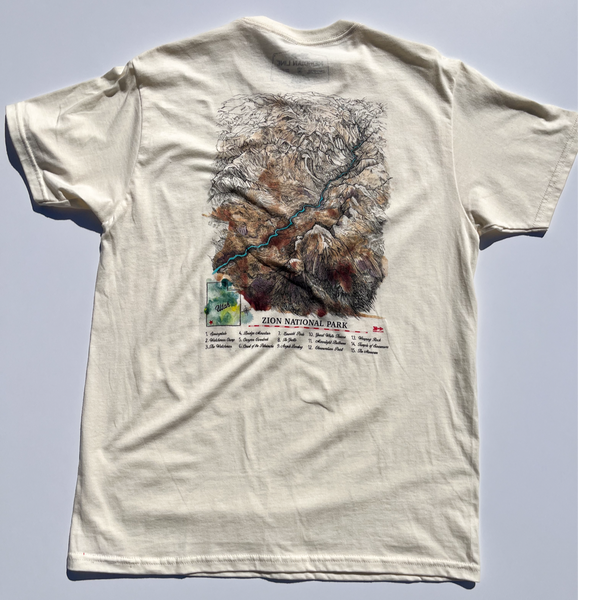 ZION CANYON MAP TEE